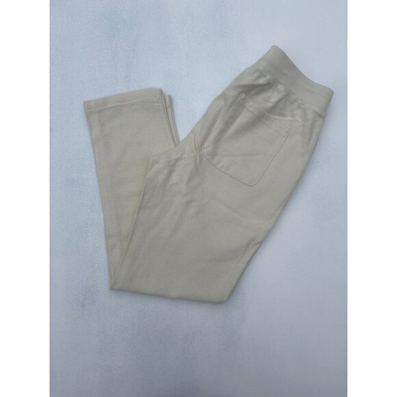 Russell Athletic Mens Cream Fleece Joggers With Ribbed Waistband & Drawstring Si - Picture 3 of 6
